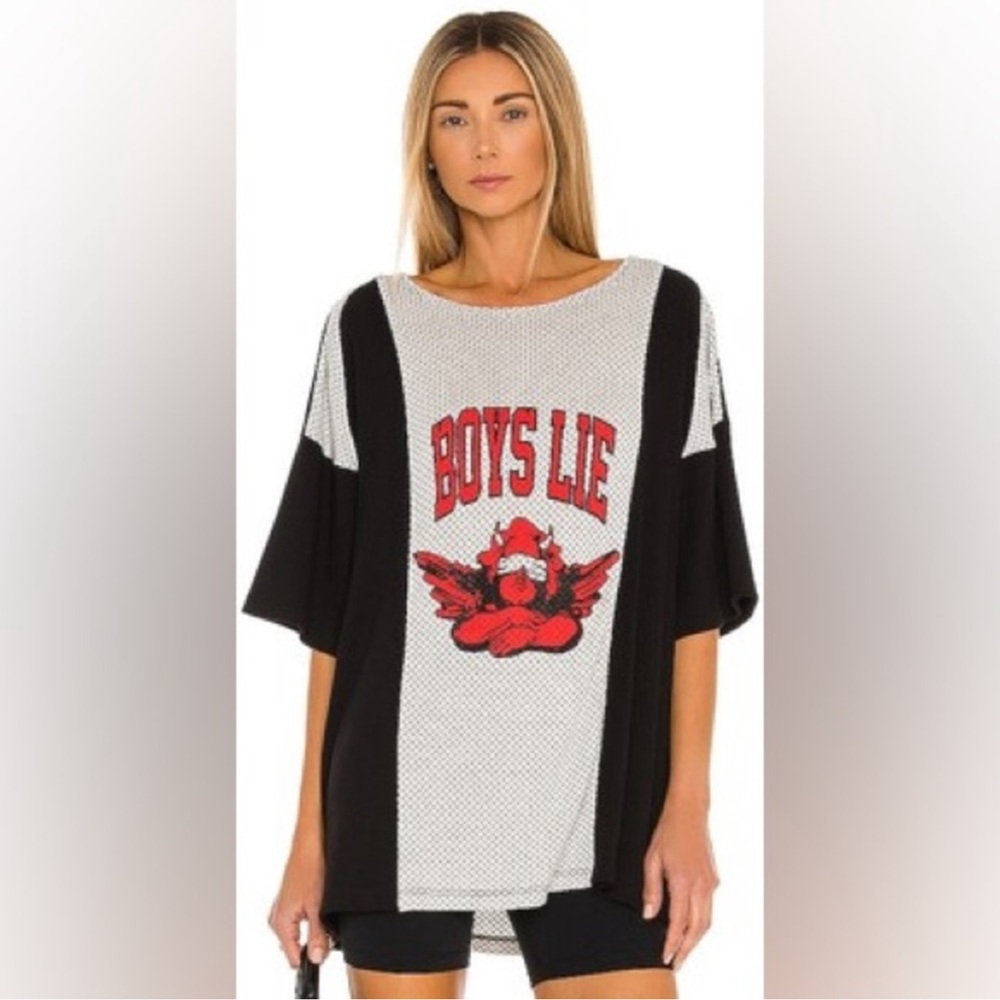 Boys Lie Black and White Jersey Top
